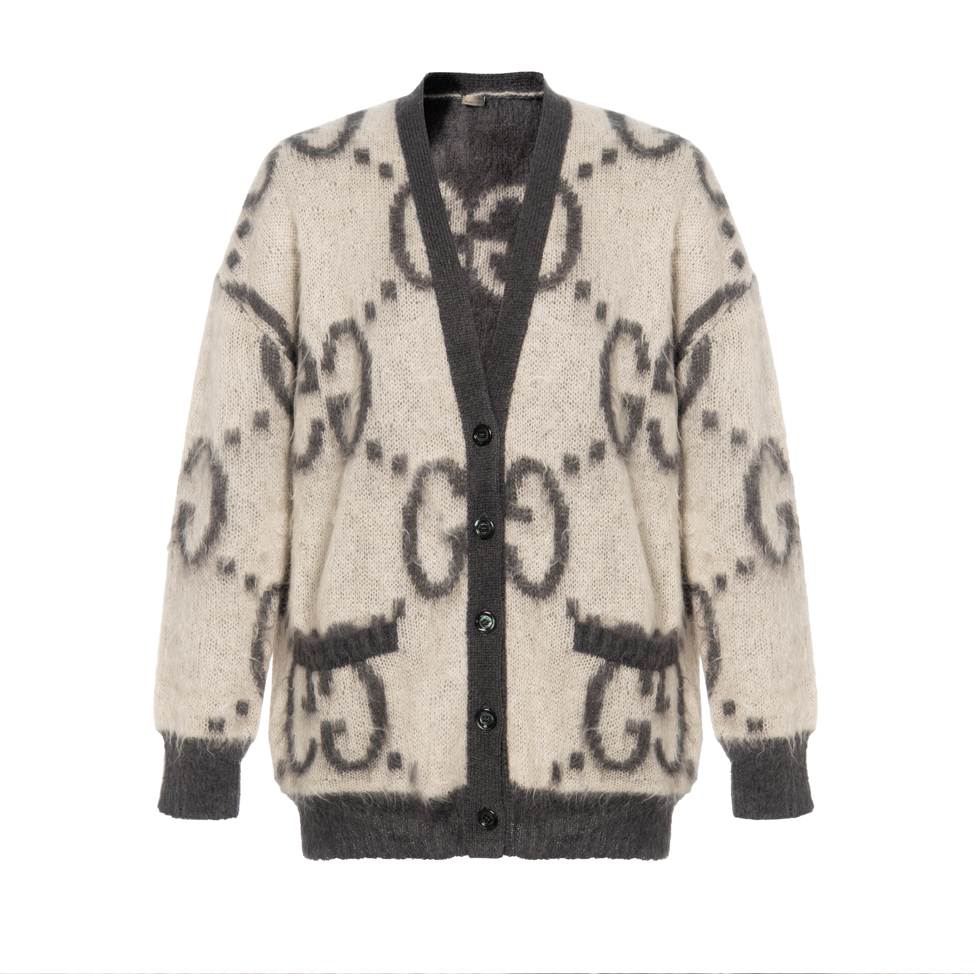 (Women) Gucci 2024 Pre-Spring GG Jacquard Reversible V-Neck Cardigan 635160-XKBK2-9260