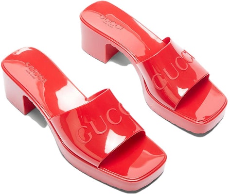 (W) Sandal Slide Gucci 60mm Karet Merah Hibiscus 624730-J8700-6433 Order (W) Sandal Slide Gucci 60mm Karet Merah Hibiscus 624730-J8700-6433