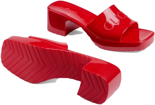 (W) Sandal Slide Gucci 60mm Karet Merah Hibiscus 624730-J8700-6433 Shop (W) Sandal Slide Gucci 60mm Karet Merah Hibiscus 624730-J8700-6433