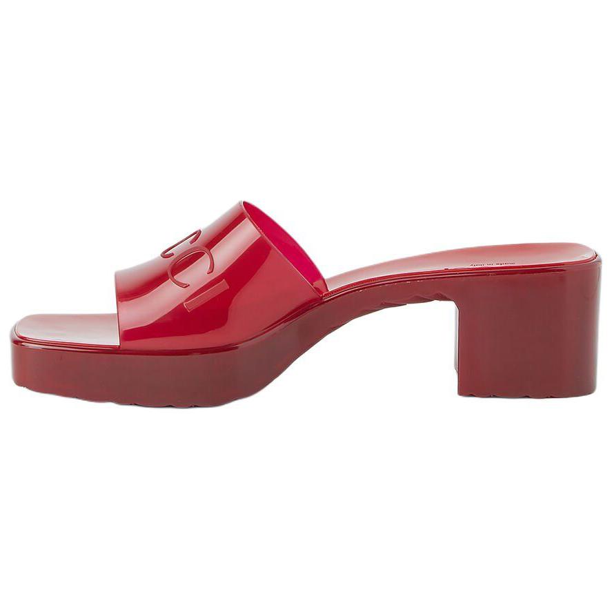 (Women) Gucci 60mm Slide Sandal Red Rubber 659261-J8700-6439