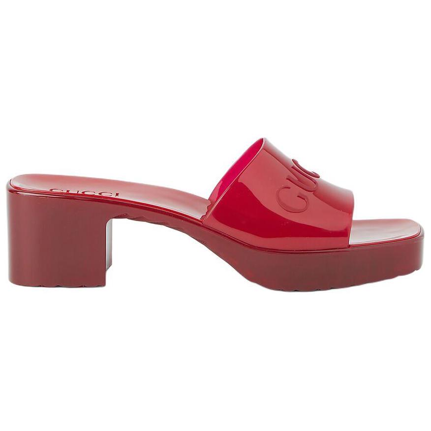 Order (W) Gucci Sandalia Deslizante de Goma Roja 60mm 659261-J8700-6439