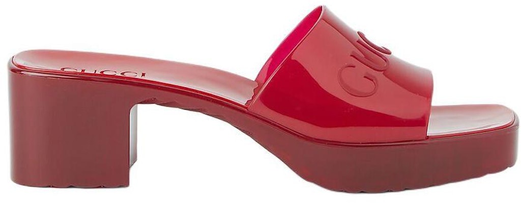 (W) Gucci Sandalia Deslizante de Goma Roja 60mm 659261-J8700-6439 Order (W) Gucci Sandalia Deslizante de Goma Roja 60mm 659261-J8700-6439