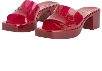 GUCCI古馳 方頭粗跟 時尚涼拖 6cm 女款 紅色 Lookbook GUCCI古馳 方頭粗跟 時尚涼拖 6cm 女款 紅色