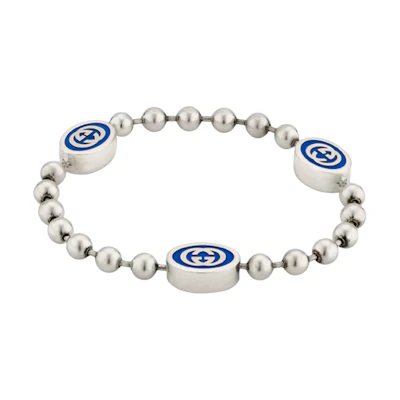 (Women) GUCCI 925 Sterling Silver Logo Bracelet for Women - Silver. 753442-J8410-8136