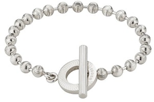 (Women) GUCCI 925 Sterling Silver T-Buckle Striped Bracelet for Women - Silver YBA602707001 (Women) GUCCI 925 Sterling Silver T-Buckle Striped Bracelet for Women - Silver YBA602707001