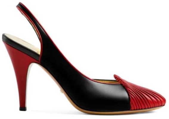 (W) Gucci 95 高跟皮革拖鞋 黑红色 740058-AAB19-6492 Order (W) Gucci 95 高跟皮革拖鞋 黑红色 740058-AAB19-6492