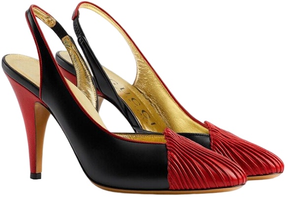 (W) Gucci 95 高跟皮革拖鞋 黑红色 740058-AAB19-6492 Lookbook (W) Gucci 95 高跟皮革拖鞋 黑红色 740058-AAB19-6492