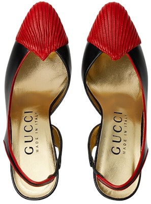 (W) Gucci 95 高跟皮革拖鞋 黑红色 740058-AAB19-6492 Shop (W) Gucci 95 高跟皮革拖鞋 黑红色 740058-AAB19-6492