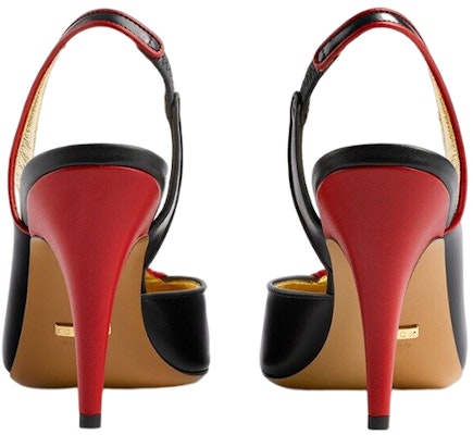 (W) Gucci 95 高跟皮革拖鞋 黑红色 740058-AAB19-6492 Purchase (W) Gucci 95 高跟皮革拖鞋 黑红色 740058-AAB19-6492