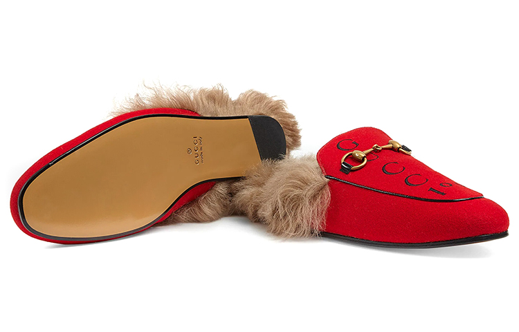 Purchase (W) Gucci 'Sepatu Flats Merah Peringatan 100 Tahun' 677751-979N0-6561