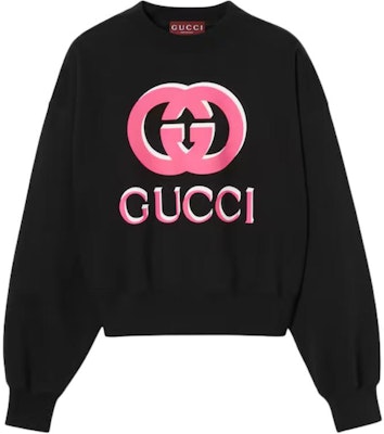 (Women) GUCCI Black Crewneck Long-Sleeve Sweatshirt with Letter Print Design 789582-XJGSV-1082 Buy (Women) GUCCI Black Crewneck Long-Sleeve Sweatshirt with Letter Print Design 789582-XJGSV-1082