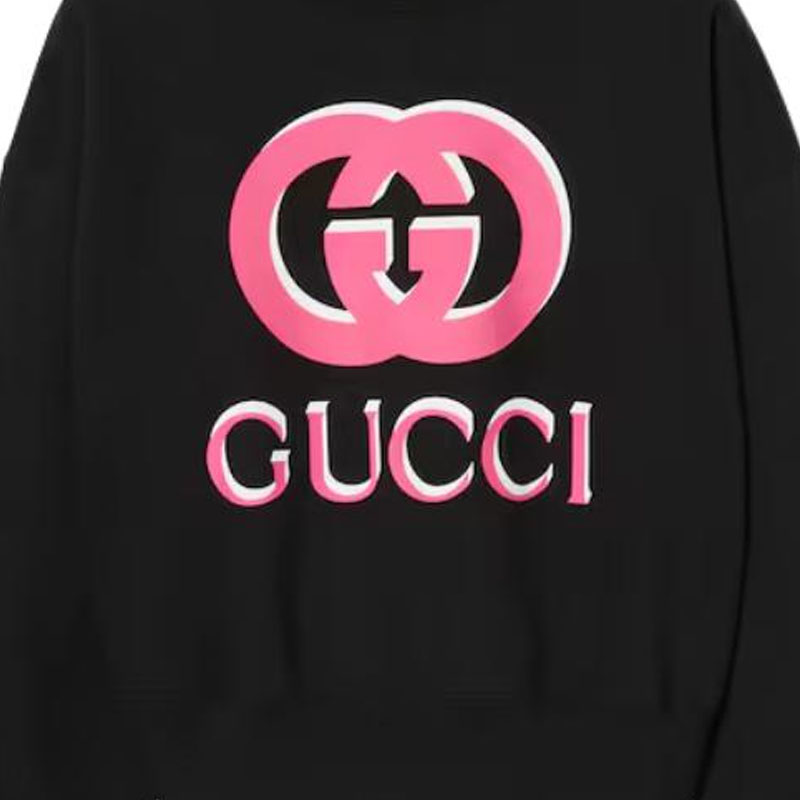 Details for (Women) GUCCI  Black Crewneck Long-Sleeve Sweatshirt with Letter Print Design 789582-XJGSV-1082
