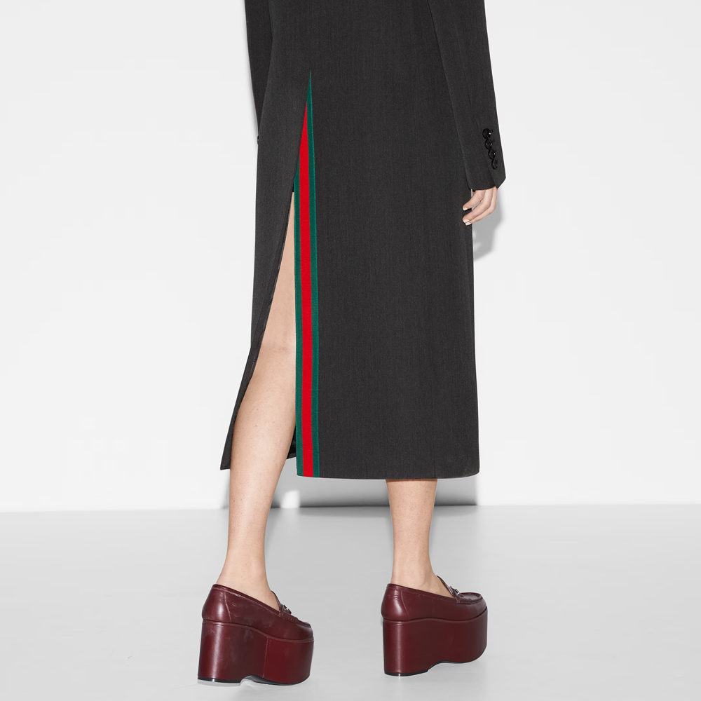 Sizing (W) GUCCI 黑色雙排扣長袖中長大衣 781320-ZAQ1G-1038