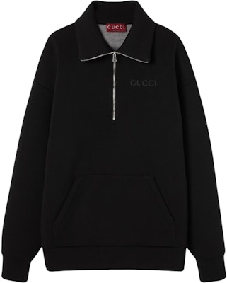 (Women) GUCCI Black Embroidered Long-Sleeve Sweatshirt with Dropped Shoulders. 794640-XJGSK-1043 Order (Women) GUCCI Black Embroidered Long-Sleeve Sweatshirt with Dropped Shoulders. 794640-XJGSK-1043