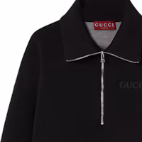Cheap (W) GUCCI 黑色刺繡落肩長袖運動衫。 794640-XJGSK-1043