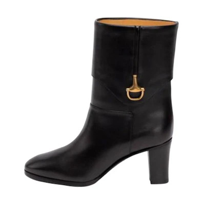 (W) Gucci 'Black Fashion Chunky Heel Ankle Boot'
