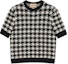 Order (W) GUCCI Top de Punto de Lana Negra con Estampado Pied de Poule y Manga Corta. 595697-XKDUY-1289