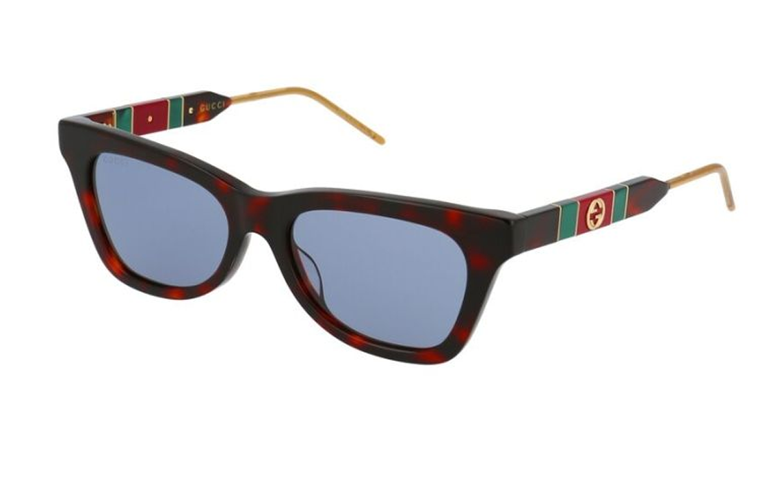 (Women) GUCCI  Black Irregular Acetate Sunglasses with Logo Design. 1404253