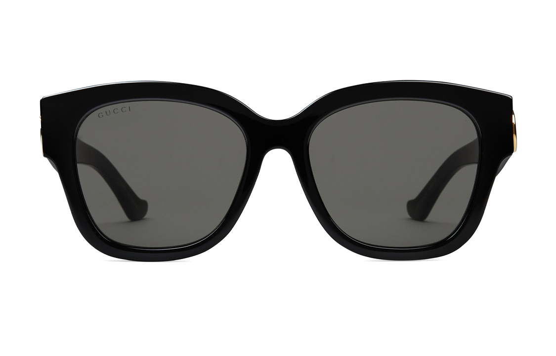 (Women) GUCCI  Black Irregular Shape Sunglasses with Logo Temple Detail. 778270J07401012