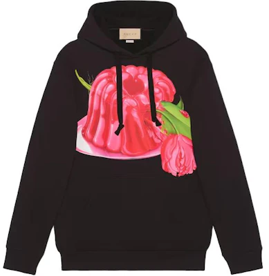 (W) GUCCI 黑色针织花卉印花连帽长袖卫衣. 778984-XJGE0-1043 Order (W) GUCCI 黑色针织花卉印花连帽长袖卫衣. 778984-XJGE0-1043