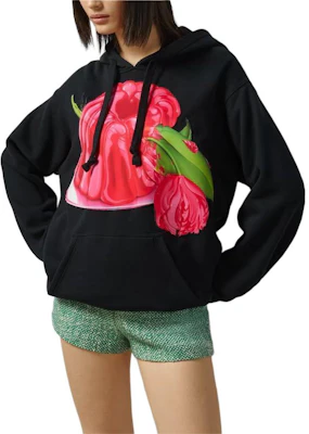 (W) GUCCI 黑色针织花卉印花连帽长袖卫衣. 778984-XJGE0-1043 Purchase (W) GUCCI 黑色针织花卉印花连帽长袖卫衣. 778984-XJGE0-1043