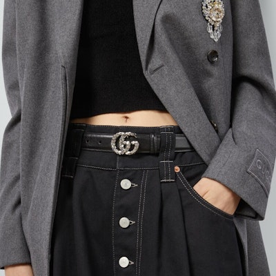 (W) Cinturón GUCCI de Cuero Negro Diseño Simple 3CM 7726510YAUN1155 Shop (W) Cinturón GUCCI de Cuero Negro Diseño Simple 3CM 7726510YAUN1155