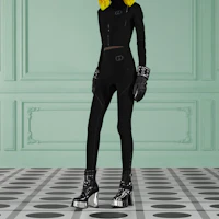 Lookbook (Women) GUCCI Black Logo Slim Fit Leggings FW22 Edition. 715518-XJETV-1189