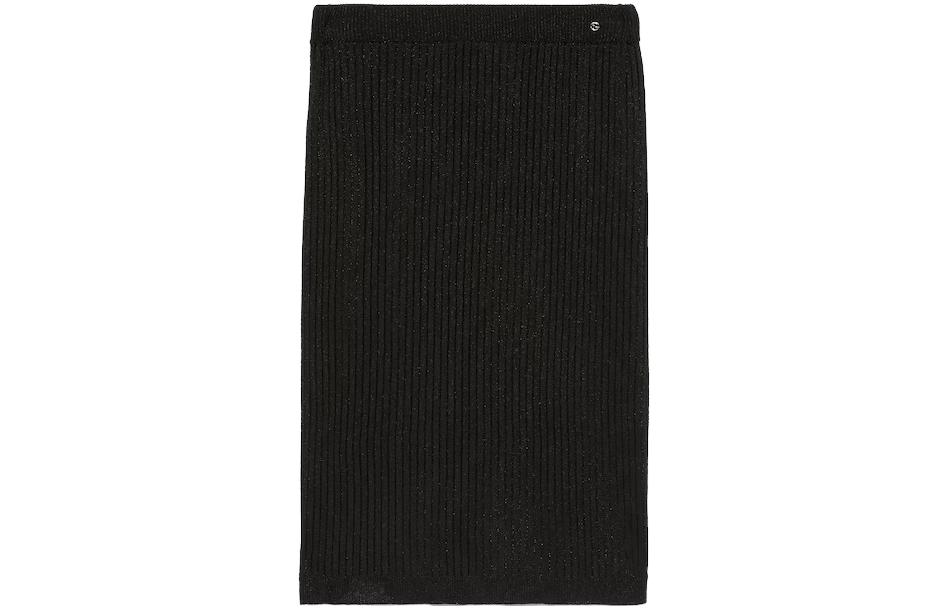 (Women) GUCCI  Black Mid-Waist Knit Elastic Casual Skirt. 764631-XKDP8-1000 圖 2