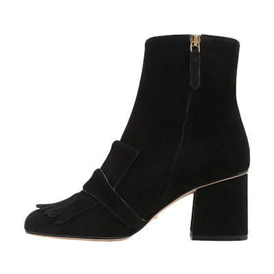 (W) Gucci 'Black Pointed-Toe Ankle Boots with Height Increase and Warmth'