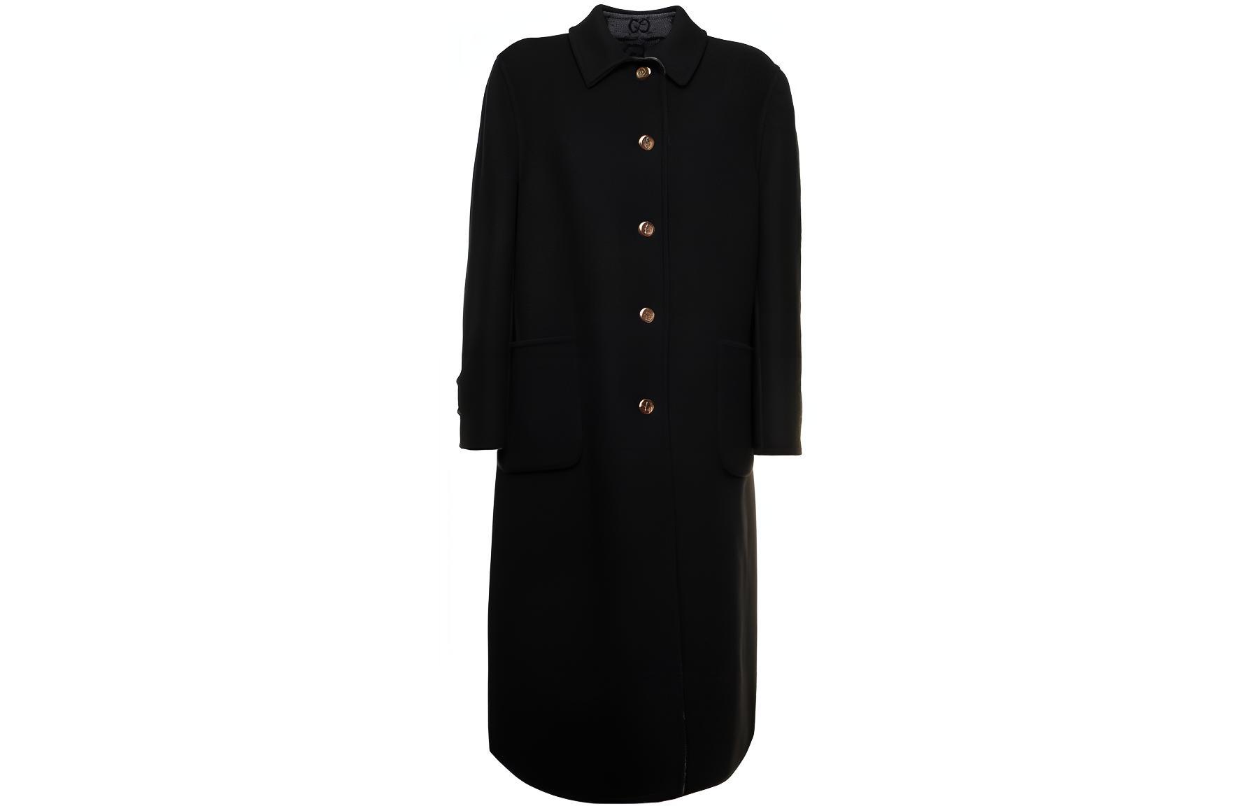 (Women) GUCCI  Black Single-Breasted Solid Double-Sided Casual Coat. 695094-ZAIYP-1189