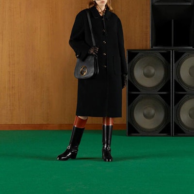 (W) 구찌 블랙 싱글브레스트 솔리드 양면 캐주얼 코트. 695094-ZAIYP-1189 Shop (W) 구찌 블랙 싱글브레스트 솔리드 양면 캐주얼 코트. 695094-ZAIYP-1189