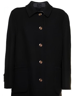 (W) 구찌 블랙 싱글브레스트 솔리드 양면 캐주얼 코트. 695094-ZAIYP-1189 Details for (W) 구찌 블랙 싱글브레스트 솔리드 양면 캐주얼 코트. 695094-ZAIYP-1189