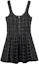 Order (W) GUCCI Hitam Tanpa Lengan Plaid Jacquard Flared Slip Dress FW24 812132-XKEDI-1138
