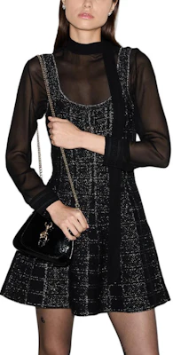 (W) GUCCI Hitam Tanpa Lengan Plaid Jacquard Flared Slip Dress FW24 812132-XKEDI-1138 Purchase (W) GUCCI Hitam Tanpa Lengan Plaid Jacquard Flared Slip Dress FW24 812132-XKEDI-1138