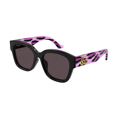 (Women) GUCCI Black Square Acetate Sunglasses with Logo Temples. 889652472768