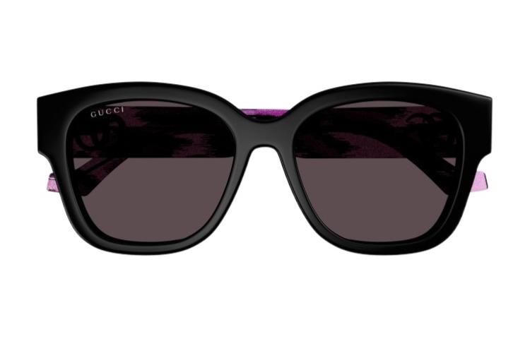 Lookbook (Women) GUCCI  Black Square Acetate Sunglasses with Logo Temples. 889652472768
