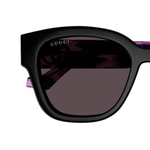 Shop (Women) GUCCI  Black Square Acetate Sunglasses with Logo Temples. 889652472768