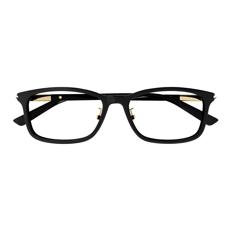 Shop (W) GUCCI 黑色方形眼镜框带标志镜腿光学眼镜 GG1506OJ001