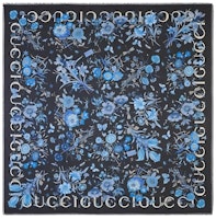 (Women) GUCCI Blue Printed Cotton Cashmere Scarf 7906583GALD1068 (Women) GUCCI Blue Printed Cotton Cashmere Scarf 7906583GALD1068
