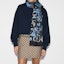 Shop (Women) GUCCI Blue Printed Cotton Cashmere Scarf 7906583GALD1068