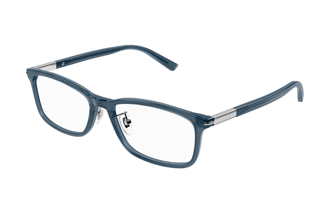 (Women) GUCCI  Blue Rectangular Acetate Optical Glasses with Logo Temples GG1506OJ003