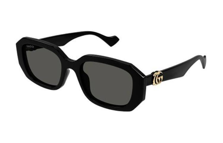 (Women) GUCCI  Brown Acetate Irregular Sunglasses with Black Temple Logo. GG1535S001blackblackgrey 圖 2