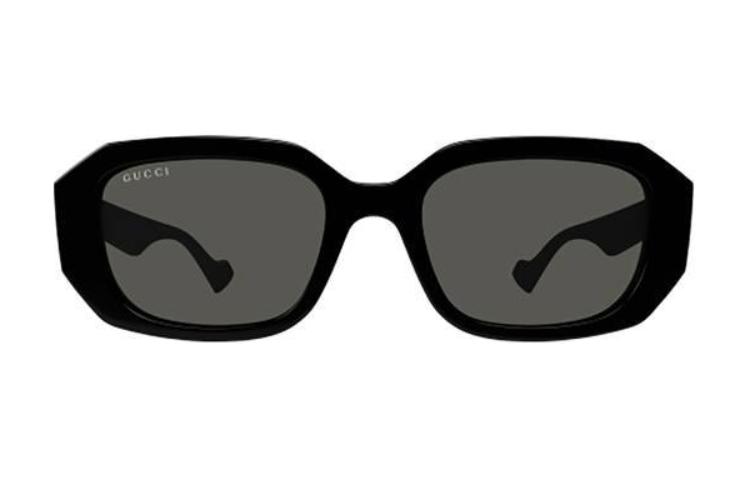 (Women) GUCCI  Brown Acetate Irregular Sunglasses with Black Temple Logo. GG1535S001blackblackgrey 圖 3