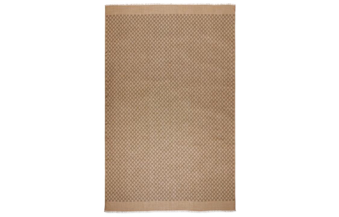 (Women) GUCCI  Brown Printed Pattern Wool Scarf 7725293GAMZ9864 圖 3