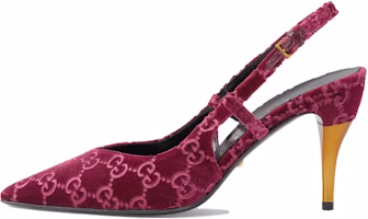 (Women) Gucci 'Burgundy Velvet High Heels' 762381-FACMA-6112 (Women) Gucci 'Burgundy Velvet High Heels' 762381-FACMA-6112