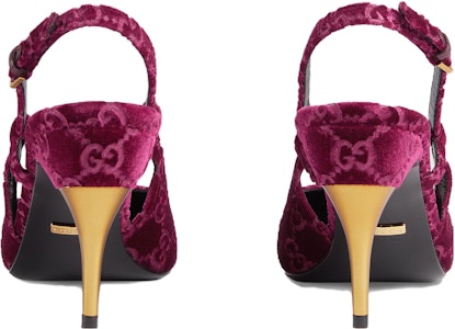 (W) グッチ バーガンディ ベルベット ハイヒール 762381-FACMA-6112 Purchase (W) グッチ バーガンディ ベルベット ハイヒール 762381-FACMA-6112