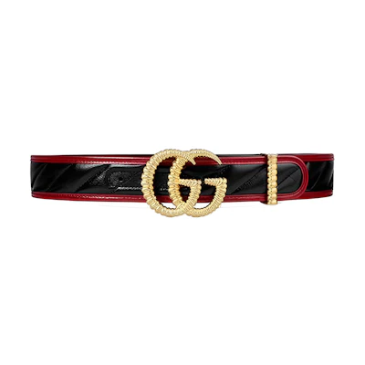(Women) GUCCI Casual Fashion Leather Belt with Smooth Buckle, 4cm Width. 576202-00LFG-1096