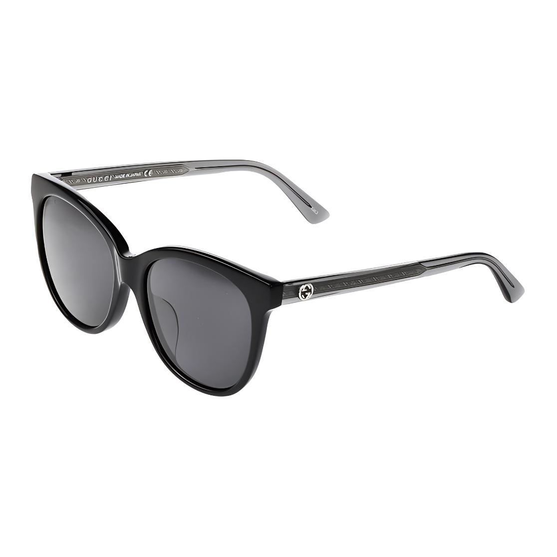 (Women) GUCCI  Cat-Eye Black Acetate Sunglasses with Logo Details. GG0081SK-002