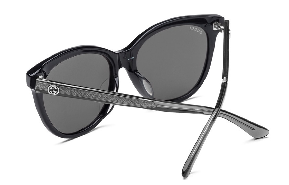 (Women) GUCCI  Cat-Eye Black Acetate Sunglasses with Logo Details. GG0081SK-002 圖 4