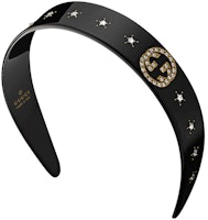 (Women) GUCCI Crystal Star Interlocking G Headband - Black. 628716I12GO8520 (Women) GUCCI Crystal Star Interlocking G Headband - Black. 628716I12GO8520